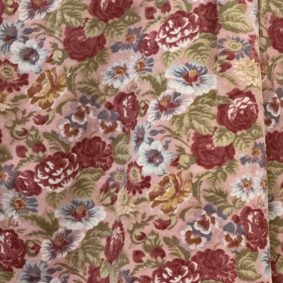 Lemon Grass womens Large floral print cotton micro-wale corduroy button up shirt - Picture 4 of 6